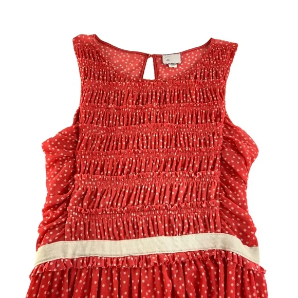 Anthropologie Postmark Orange Polka Dot Dress - Picture 3 of 7